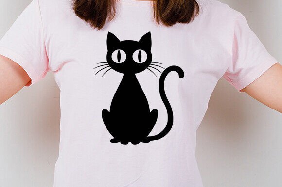 Black Cat V-Neck Shirt, Cat Lover Shirt