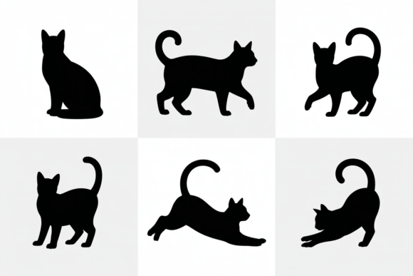 Cat Poses Silhouettes