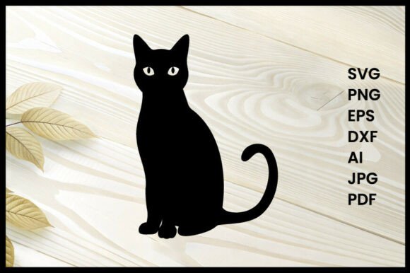 Cat Sitting Silhouette Vector