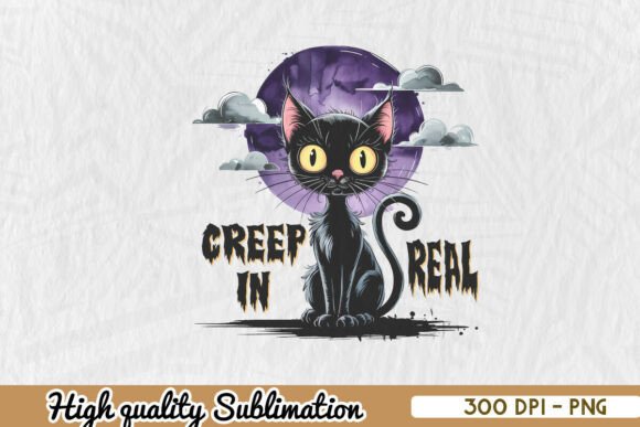 Creep and Real Cat Halloween PNG