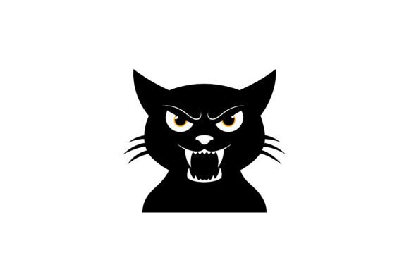 Front-Facing Angry Cat with Wide Eyes