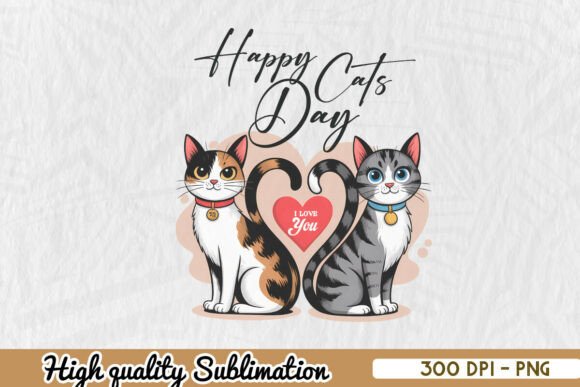 Happy Cat Day Cat Dad Sublimation PNG