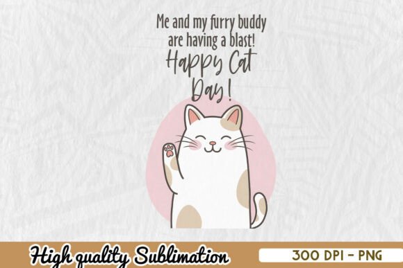 International Cat Day Sublimation PNG