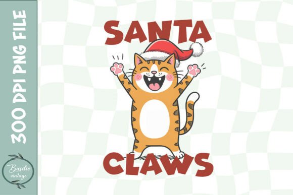 Santa Claws Cat Christmas PNG