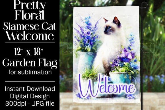 Siamese Cat Garden Flag Sublimation, F2