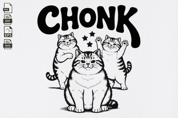 Vintage Kawaii Chonk Cat, Funny Fat Cat