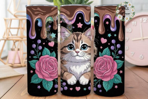 Whimsical Galaxy Cat 20oz Tumbler Wrap